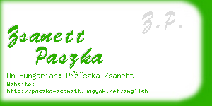 zsanett paszka business card